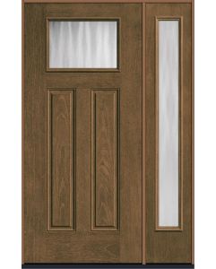 80 Chinchilla Craftsman Top View 2 Panel Mahogany Fiberglass Single Door,Sidelite , WBD Impact