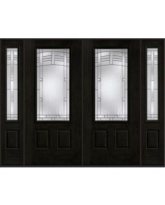 80 Maple Park 3/4 Lite 2 Panel Mahogany Fiberglass Double Door,Sidelites , WBD Impact