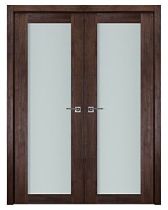 Italia Vetro, Laminated Glass Prestige Brown 1-Lite, Prefinished Interior Double Door