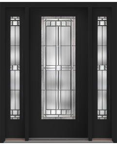 80 Saratoga Full Lite Smooth Fiberglass Single Door,Sidelites , WBD Impact