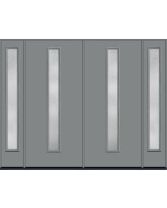 80 Rainglass Modern Pulse Linea Centered Smooth Fiberglass Double Door,Sidelites , WBD Impact