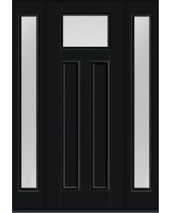 96 Low-E Craftsman Top View 2 Panel Shaker Smooth Fiberglass Single Door,Sidelites , WBD Impact