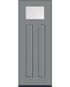 96 Satin Etch Craftsman Top View 2 Panel Smooth Fiberglass Single Door , WBD Impact