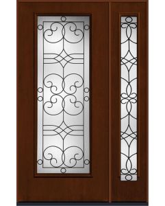80 Salinas Full Lite Mahogany Fiberglass Single Door,Sidelite , WBD Impact