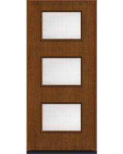 80 Satin Etch Modern Pulse Ari 3-Lite Mahogany Fiberglass Single Door , WBD Impact