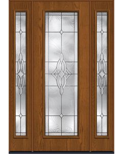 96 Wellesley Full Lite Oak Fiberglass Single Door,Sidelites , WBD Impact