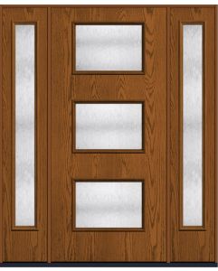 80 Chord Pulse Ari 3-Lite Oak Fiberglass Single Door,Sidelites , WBD Impact