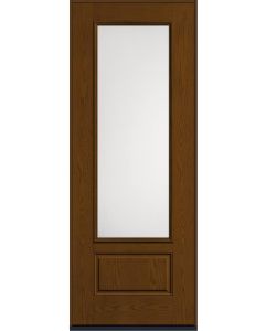 96 Satin Etch 3/4 Lite 1 Panel Oak Fiberglass Single Door , WBD Impact
