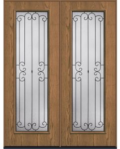 96 Riserva Full Lite Oak Fiberglass Double Doors , WBD Impact