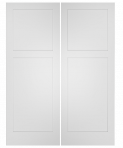 792E Wood 2 Panel  Transitional Shaker Double Interior Door