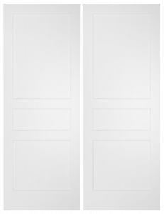 7935 Wood 3 Panel  Transitional Shaker Double Interior Door