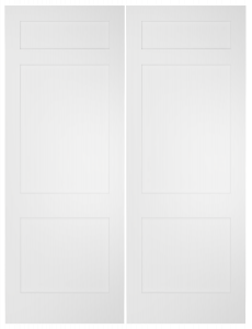 7936 Wood 3 Panel  Transitional Shaker Double Interior Door