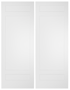 793T Wood 3 Panel  Contemporary Modern Shaker Double Interior Door