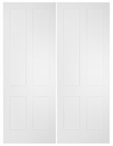 7940 Wood 4 Panel  Transitional Shaker Double Interior Door