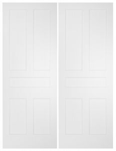 7950 Wood 5 Panel  Transitional Shaker Double Interior Door