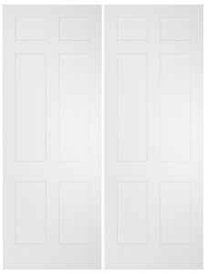 7960 Wood 6 Panel  Rustic-Old World Shaker Double Interior Door