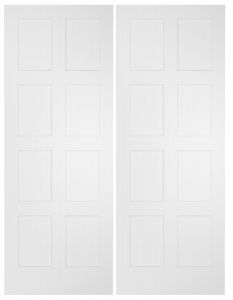 7980 Wood 7+ Panel  Transitional Shaker Double Interior Door