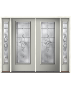 80 Wellesley Full Lite Smooth Fiberglass Double Door,Sidelites , WBD Impact