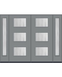 80 Chinchilla Modern Pulse Ari 3-Lite Smooth Fiberglass Double Door,Sidelites , WBD Impact