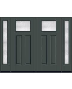 80 Chord Craftsman Top View 2 Panel Smooth Fiberglass Double Door,Sidelites , WBD Impact
