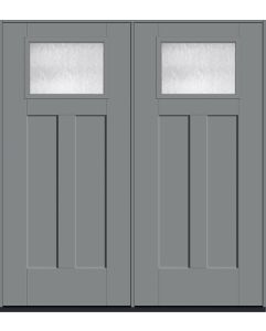 80 Chord Craftsman Top View 2 Panel Shaker Smooth Fiberglass Double Doors , WBD Impact