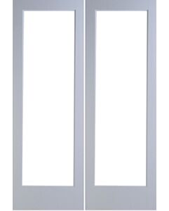 80 Primed 1 Lite French door Clear Glass Double Door