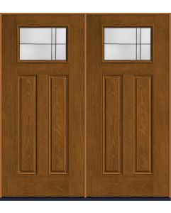 80 Axis Craftsman Top View 2 Panel Mahogany Fiberglass Double Doors , WBD Impact