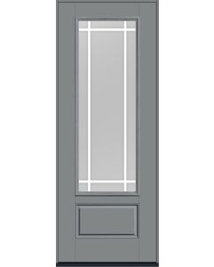 96 Clear Prairie 9 Lite Flat Bar GBG Smooth 3/4 Lite 1 Panel Fiberglass Single Door , WBD Impact