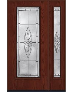 80 Kensington Full Lite Oak Fiberglass Single Door,Sidelite , WBD Impact