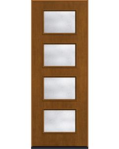 96 Rainglass Modern Pulse Ari 4-Lite Mahogany Fiberglass Single Door , WBD Impact