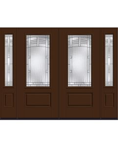 80 Maple Park 3/4 Lite 1 Panel Smooth Fiberglass Double Door,Sidelites , WBD Impact