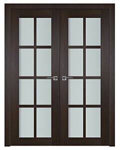 Italia French 8-Lite, Premium Wenge Prefinished Interior Double Door