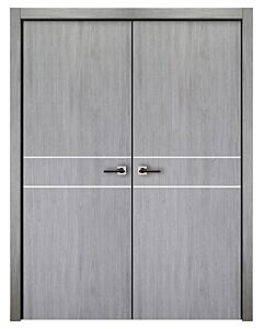 Italia Flush, Light Grey 08, Prefinished Interior Double Door