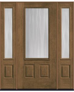 80 Chinchilla 3/4 Lite 2 Panel Mahogany Fiberglass Single Door,Sidelites , WBD Impact