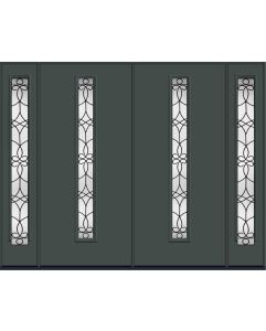 80 Salinas Modern Pulse Linea Centered Smooth Fiberglass Double Door,Sidelites , WBD Impact