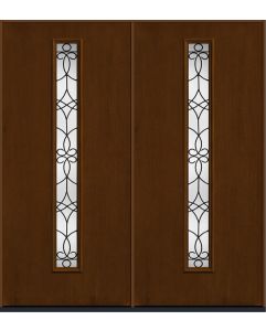 80 Salinas Modern Pulse Linea Centered Mahogany Fiberglass Double Doors , WBD Impact