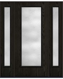 80 Rainglass Full Lite Oak Fiberglass Single Door,Sidelites , WBD Impact