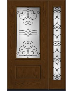 80 Salinas 3/4 Lite 1 Panel Oak Fiberglass Single Door,Sidelite , WBD Impact