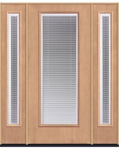 80 Low-E Raise/Tilt Mahogany Full Lite Fiberglass Single Door,Sidelites , WBD Impact
