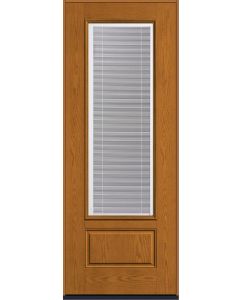 96 Clear Raise/Tilt Oak 3/4 Lite 1 Panel Fiberglass Single Door , WBD Impact