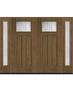 80 Chinchilla Craftsman Top View 2 Panel Mahogany Fiberglass Double Door,Sidelites , WBD Impact