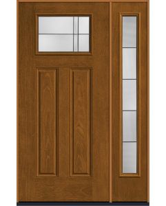 80 Axis Craftsman Top View 2 Panel Mahogany Fiberglass Single Door,Sidelite , WBD Impact