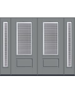 80 Low-E Raise/Tilt Smooth 3/4 Lite 1 Panel Fiberglass Double Door,Sidelites , WBD Impact
