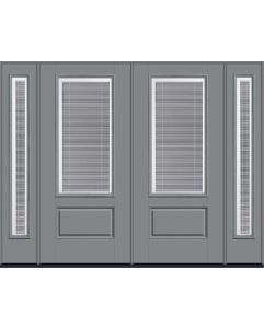 80 Low-E Raise/Tilt Smooth 3/4 Lite 1 Panel Fiberglass Double Door,Sidelites , WBD Impact