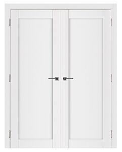 1-Panel Shaker Stile-54 Prefinished White Interior Double Door