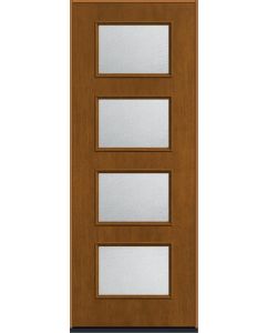 96 Granite Modern Pulse Ari 4-Lite Mahogany Fiberglass Single Door , WBD Impact