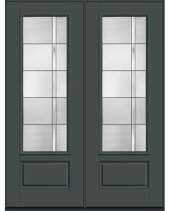 96 Axis 3/4 Lite 1 Panel Smooth Fiberglass Double Doors , WBD Impact