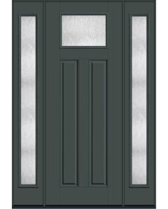 96 Chord Craftsman Top View 2 Panel Smooth Fiberglass Single Door,Sidelites , WBD Impact