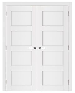 4-Panel Shaker Stile-21 Prefinished White Interior Double Door