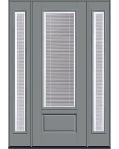 96 Low-E Raise/Tilt Smooth 3/4 Lite 1 Panel Fiberglass Single Door,Sidelites , WBD Impact